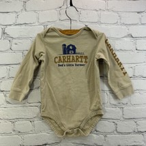 Carhartt One Piece Infants Sz 24 Mos Dad’s Little Farmer Beige  - $14.84