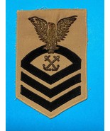 UNITED STATES NAVY, U.S.N. CHIEF, BOATSWAIN&#39;S MATE, BULLION, KHAKI, RATI... - $41.03 CAD