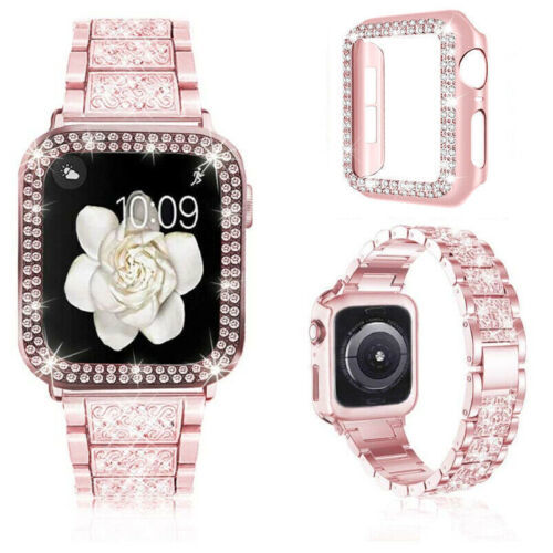 Bling Metal+hard band case for Apple Watch Series 8 SE 7 5 6 38/45/49mm Case