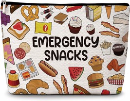 Funny Snacks Makeup Bag Emergency Snacks Cosmetic Bags Snack Bag for Travel Snac - £19.64 GBP
