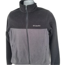 Columbia Fleece Jacket Gray Zip Pocket Size M - $18.76