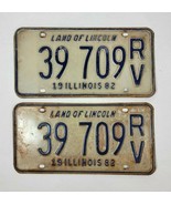 1982 Illinois RV License Plate Matching Set 39 709 RV - $36.63
