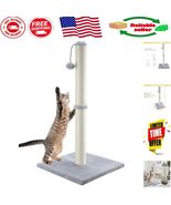 34-Inch Tall Cat Scratching Post - Natural Sisal &amp; Playful Ball for Indo... - $64.33 CAD