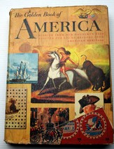 American Heritage 1957 1st Prt The Golden Book Of America Hcdj War Pirate Cowboy - £36.63 GBP