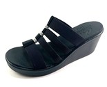 Skechers 33215 Black Luxe Foam Slip On Mid Wedge Sandal - $51.20