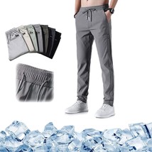Ice Silk Men&#39;s Pants Straight Casual Trousers Quick Dry Trousers   Pants Running - £86.23 GBP