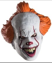 It Pennywise The Clown Adult Licensed 3/4 Molded Latex Mask Wt Elastic New Clown - £15.82 GBP