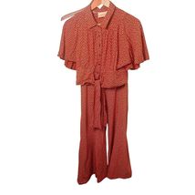 Maeve Anthropologie Floral Print Tie Front Blouse Top &amp; Pants Set - $21.05 CAD