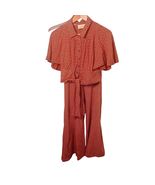 Maeve Anthropologie Floral Print Tie Front Blouse Top &amp; Pants Set - $274.97 MXN