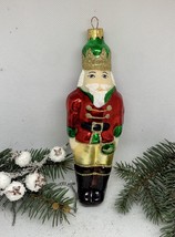 Nutcracker in red jacket glass Christmas handmade ornament, Christmas ornament - £14.15 GBP