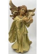 Vintage Angel Figurine Euromarchi Harp ITALY Musician Nativity 8” - $25.99