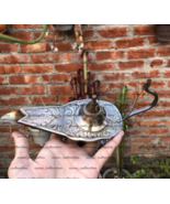 Vintage Aladdin Brass Genie Oil Lamp Nautical Chirag Incense Burner 8 in... - £32.79 GBP