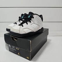 Nike Air Jordan VI 6 Retro Shoes Size 9c White Black Teal 384667-122 Toddler kid - £18.44 GBP