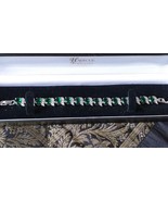 Vintage 1990-s Sterling Silver Emeralds and Cubic Zirconia Bracelet - Be... - $120.88 CAD