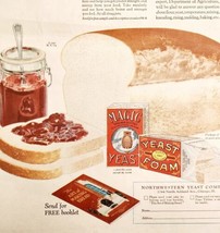 1925 Northwestern Magic Yeast Foam Bread And Jam Advertisement Baking Do... - £19.70 GBP