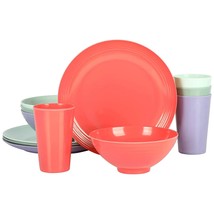 Gibson Home Zelly 12 Piece Round Melamine Dinnerware Set in Assorted Colors - $92.99