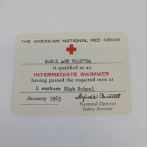 Old 1964 The American Red Cross Intermediate Swimming Wallet Card FREE S/H - £7.57 GBP