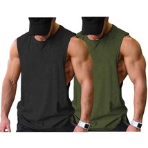 Men Bodybuilding 2 Pack Tank Top Gym Workout Shirt Bodybuilding T Shirt - £47.18 GBP