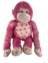 Build A Bear Hugs for You Pink Hearts Plush Monkey 18&quot; Valentine&#39;s Day - $8.90