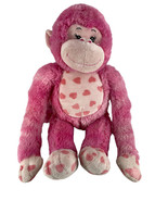 Build A Bear Hugs for You Pink Hearts Plush Monkey 18" Valentine's Day - $8.90