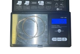 10K Yellow Gold Hoop Earrings 2" Large Lightweight 1.35g Marked 10K RL image 6