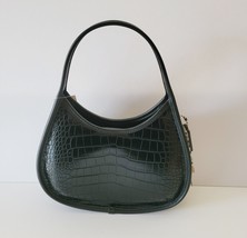 Coach CT272  Coachtopia Ergo Croc Embossed Leather Shoulder Bag Black - $187.69