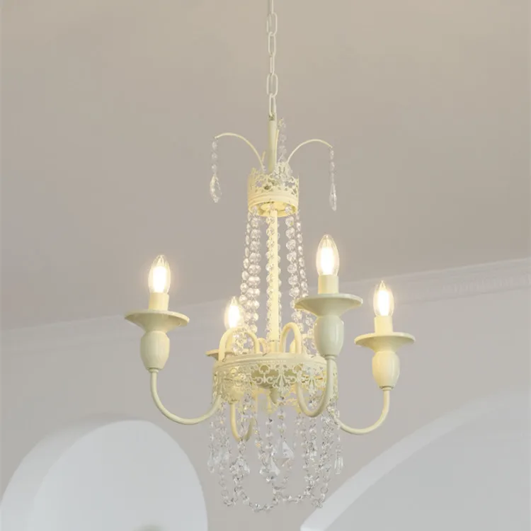  Candle Crystal Ceiling Chandelier French Pa Style Pendent Light Living Room Din - £127.37 GBP
