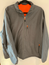 PGA TOUR Grey/Orange Performance Golf Jacket-Full Zip L/S Wicking EUC Me... - £27.15 GBP