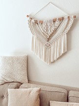 Handwoven large macrame wall hanging, Modern wall decor with beads  , Luxury mac - £235.81 GBP