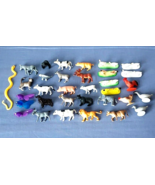 Lot of 33 Small 1&quot; Farm Jungle Wild 1&quot; Toy Animal Miniature Plastic - $20.12 CAD