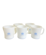 5 Vintage Wasserstrom Coffee Mug Federal Milk Glass White Cup Advertisin... - £43.24 GBP