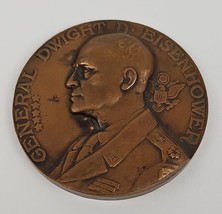 French Bronze Art Medal Ike Eisenhower Us General 1945 ww2 Allied Usa - £115.99 GBP
