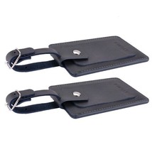 AVIMA Premium Luxury Executive Leather Luggage &amp; Bag Tags 2 Pieces Set with Snap - £13.54 GBP