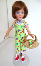 Modern Mary Hoyer 13&quot; Vinyl Girl Gardening Tagged Overalls, Blouse &amp; Straw Purse - £66.86 GBP
