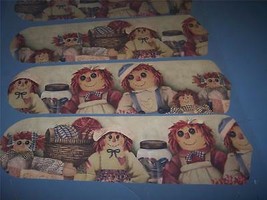 CUSTOM ~VINTAGE COUNTRY RAGGEDY ANN &amp; ANDY DOLLS &amp; NOTIONS CEILING FAN - $118.75