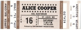 Vintage Alice Cooper Ticket Stub Gennaio 16 1988 St.Louis MO Inutilizzati - $39.58