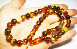 Islamic Baltic Amber Rosary Muslim Amber Tesbih  Tasbih Tarboosh pressed - £94.61 GBP