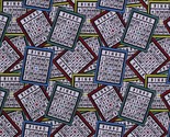 Cotton Bingo Balls Games Cards Academic Fabric Print by the Yard D675.45 - £9.58 GBP