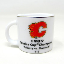 Calgary Flames Miniature Mug NHL Hockey 1&quot; 1989 Stanley Cup Ceramic Gold... - £7.88 GBP