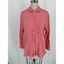 Hatch Thick Cotton Gauze Button Down Shirt Sz 2 (M) Pink Long Sleeve - £58.61 GBP