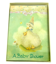 Vintage Marcel Schurman Baby Shower Invitation Mother Goose Ducklings  - £11.36 GBP