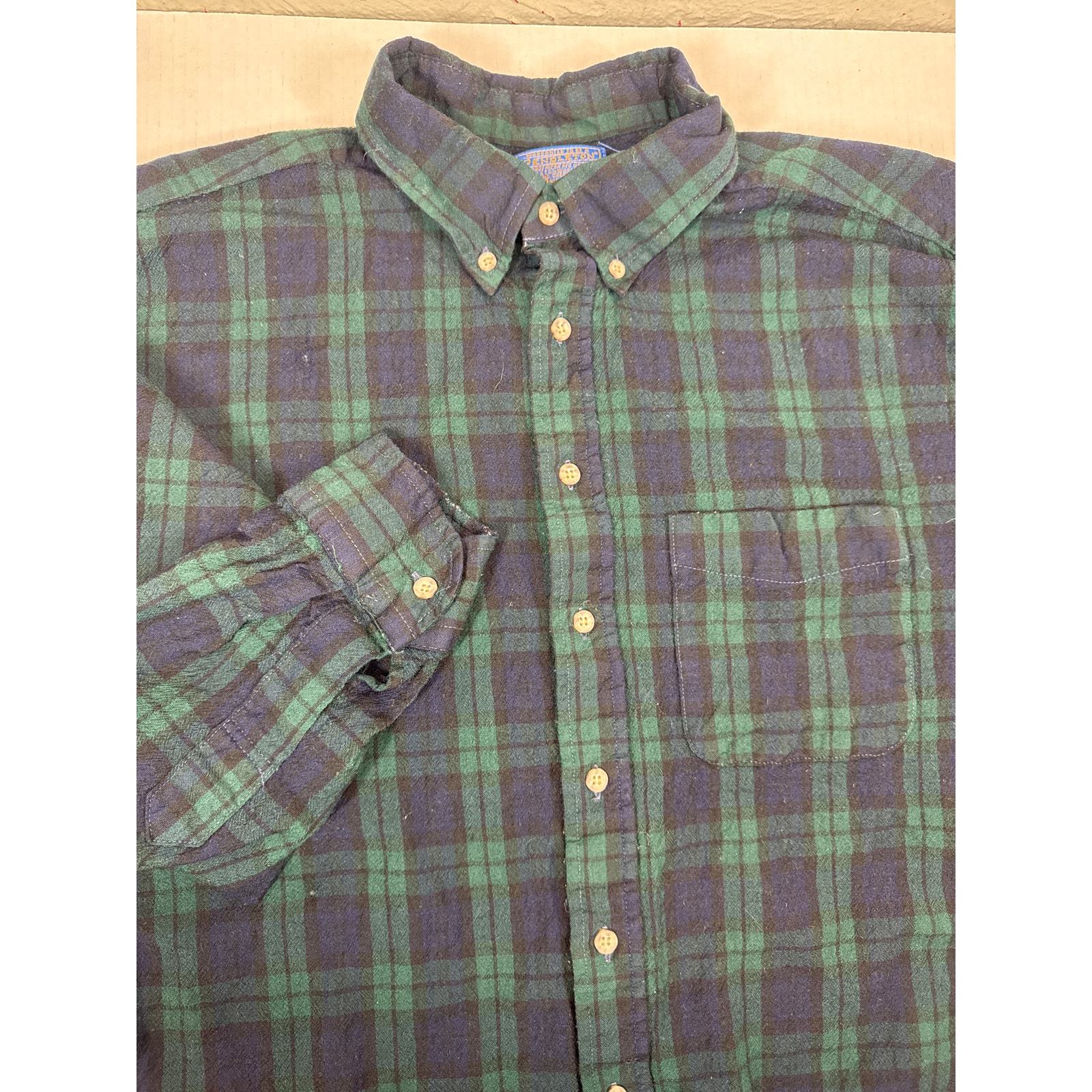 Vintage Pendleton Shirt 1980's Mens Green Blue Wool Tartan USA Made Size XXL Item image 3