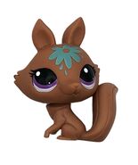 Littlest Pet Shop LPS Paint Splasin&#39; Brown Fox With Purple Eyes #3531 - $5.95