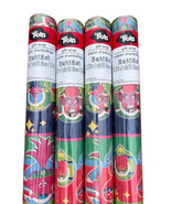 4 Rolls Dreamworks Trolls Ornaments Christmas Birthday Wrapping Paper 80... - £23.67 GBP