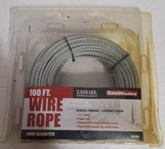 Haul Master 2,640 LBS. 100 FT. Aircraft Galvanized Wire Rope Cable 7X7 4MM - $32.98