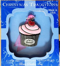 Christmas Tree Ornament Cupcake Decoration Collectible LIFE is SWEET Duc... - £11.56 GBP