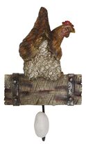 Rustic Country Farm Barn Chicken Hen Perched On Wood Plank Laying Egg Wa... - $19.99