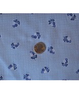 Medium Blue Cotton Blend Floral Fabric 2 yds Light Weight Vintage - £8.85 GBP