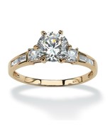 PalmBeach Jewelry 2.14 TCW Cubic Zirconia Engagement Ring in 10k Yellow ... - £183.61 GBP