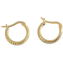 Anyco Earrings Gold Plated White Minimalist Round Rainbow CZ Zircon Hoop Crystal - £16.63 GBP